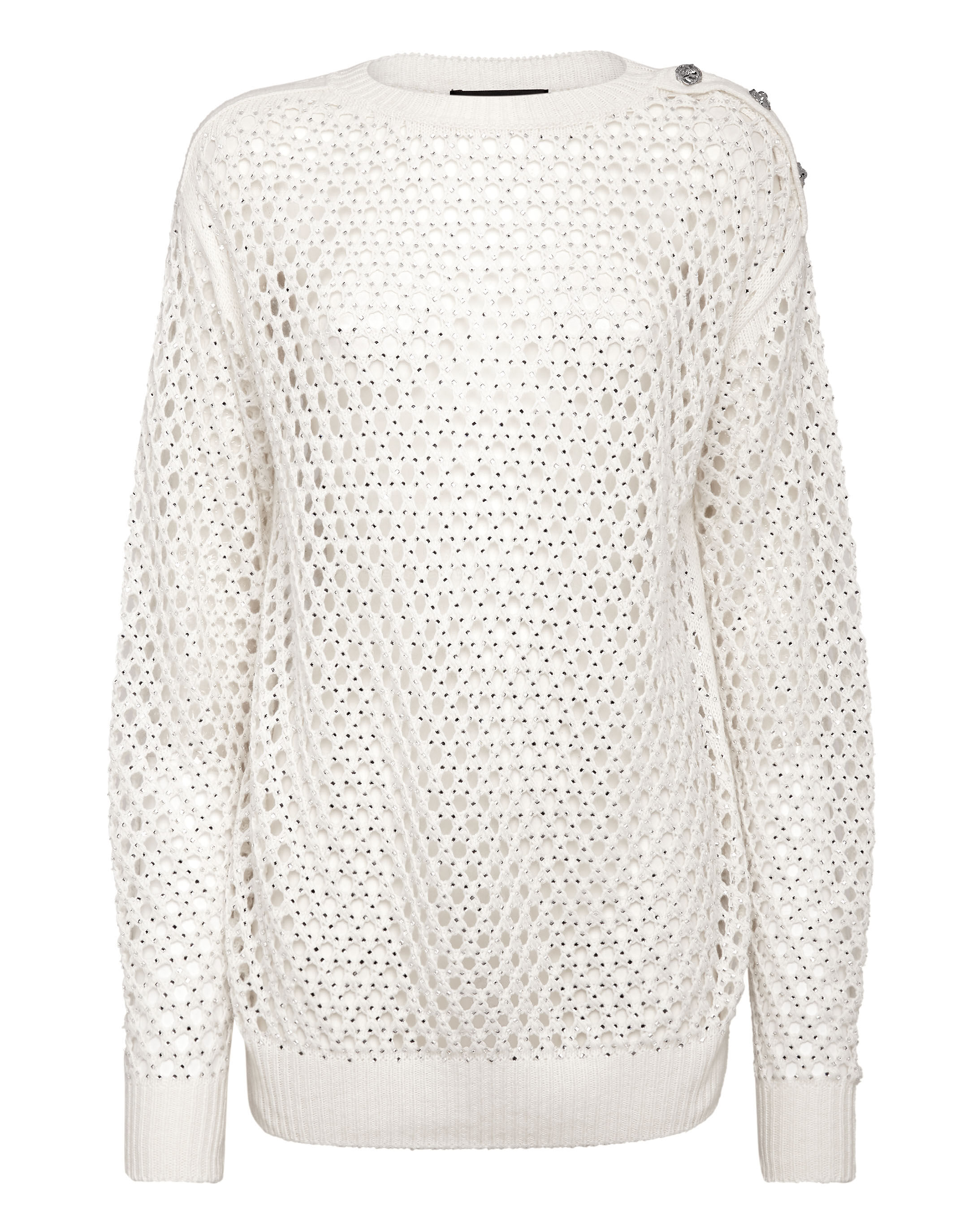 White fishnet jumper shop
