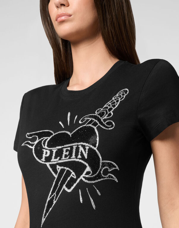 T-Shirt Sexy Pure Round Neck SS Strass Love Plein