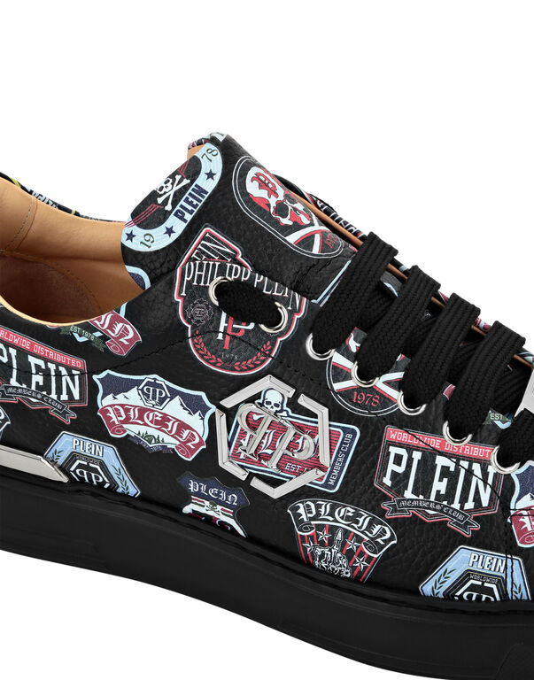 Deer Printed Leather Lo-Top Sneakers Patches
