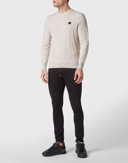 Silk/Wool Pullover LS Monogram Silk/Wool Pullover LS Monogram