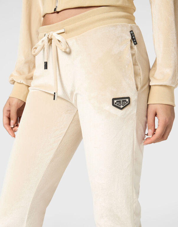 Chenille Jogging Trousers Strass Skull