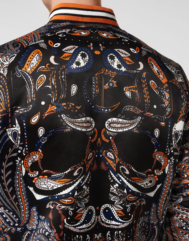 Silk Satin Bomber Paisley Foulard Silk Satin Bomber Paisley Foulard