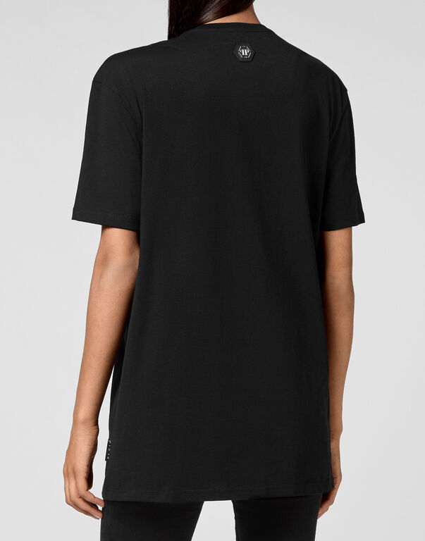 T-shirt Round Neck SS Multicolor Skull with Crystals