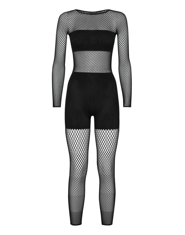 Jumpsuit Long Sleeves Seamless Mesh