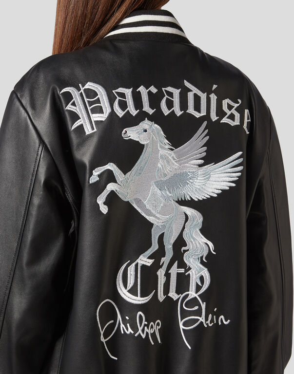 Leather Bomber Gothic Plein