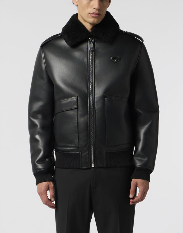 Eco Shearling Aviator Jacket