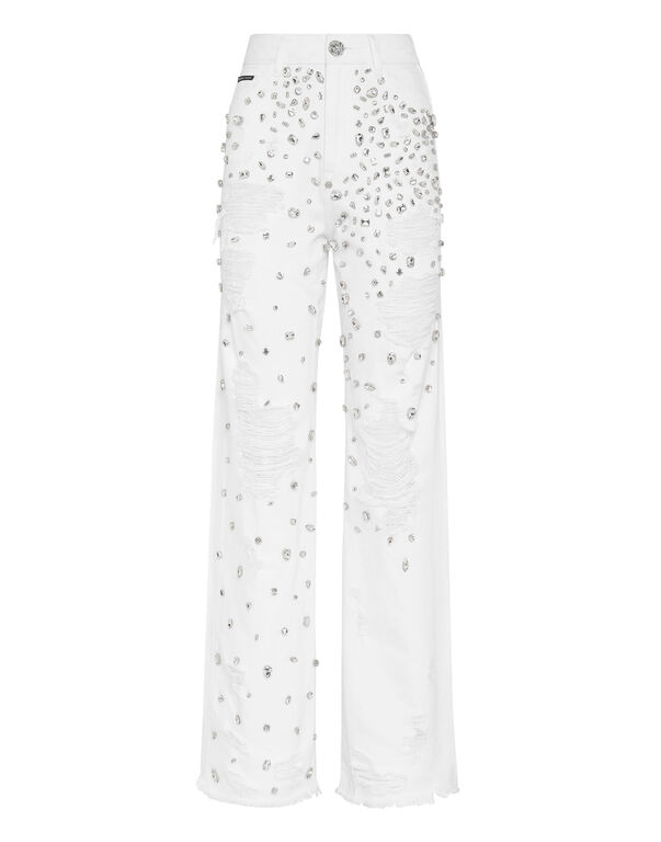 Denim Trousers Palace Fit Crystal