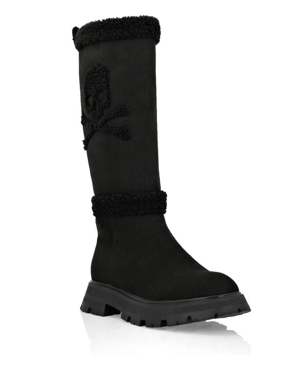 Mid-Flat Boots Skull&Bones