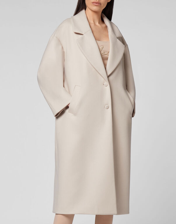 Wool Coat Long Iconic Plein