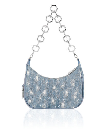 Denim Shoulder Bag Monogram Strass Denim Shoulder Bag Monogram Strass