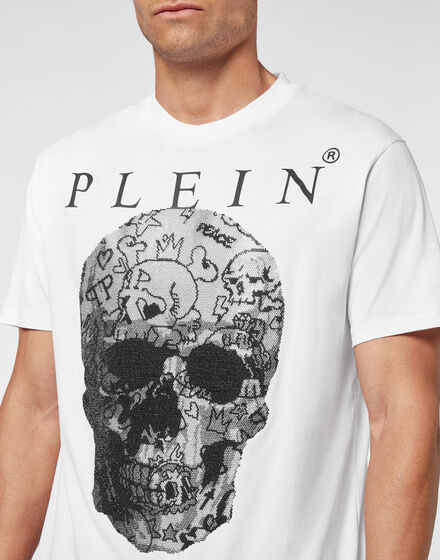 T-shirt Round Neck SS Skull with Crystals