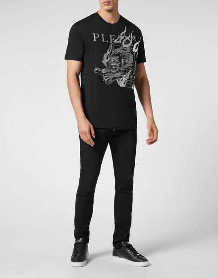 T-shirt Round Neck SS with crystals Lion Circus