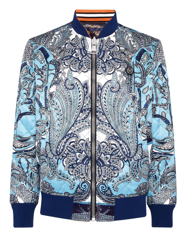 Silk Satin Bomber Paisley Foulard Silk Satin Bomber Paisley Foulard