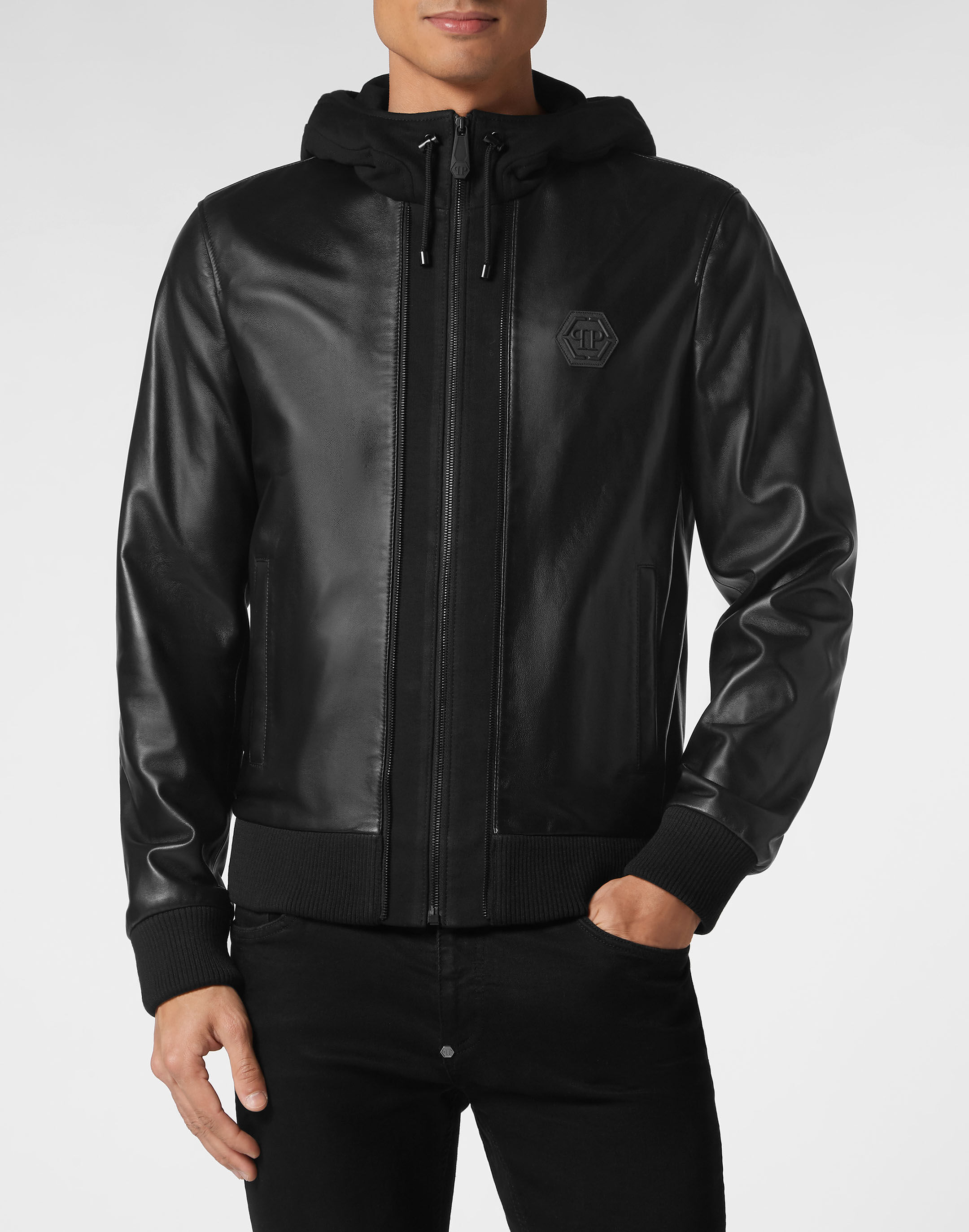 Soft Leather Jacket Slim Fit Iconic Plein Philipp Plein Outlet