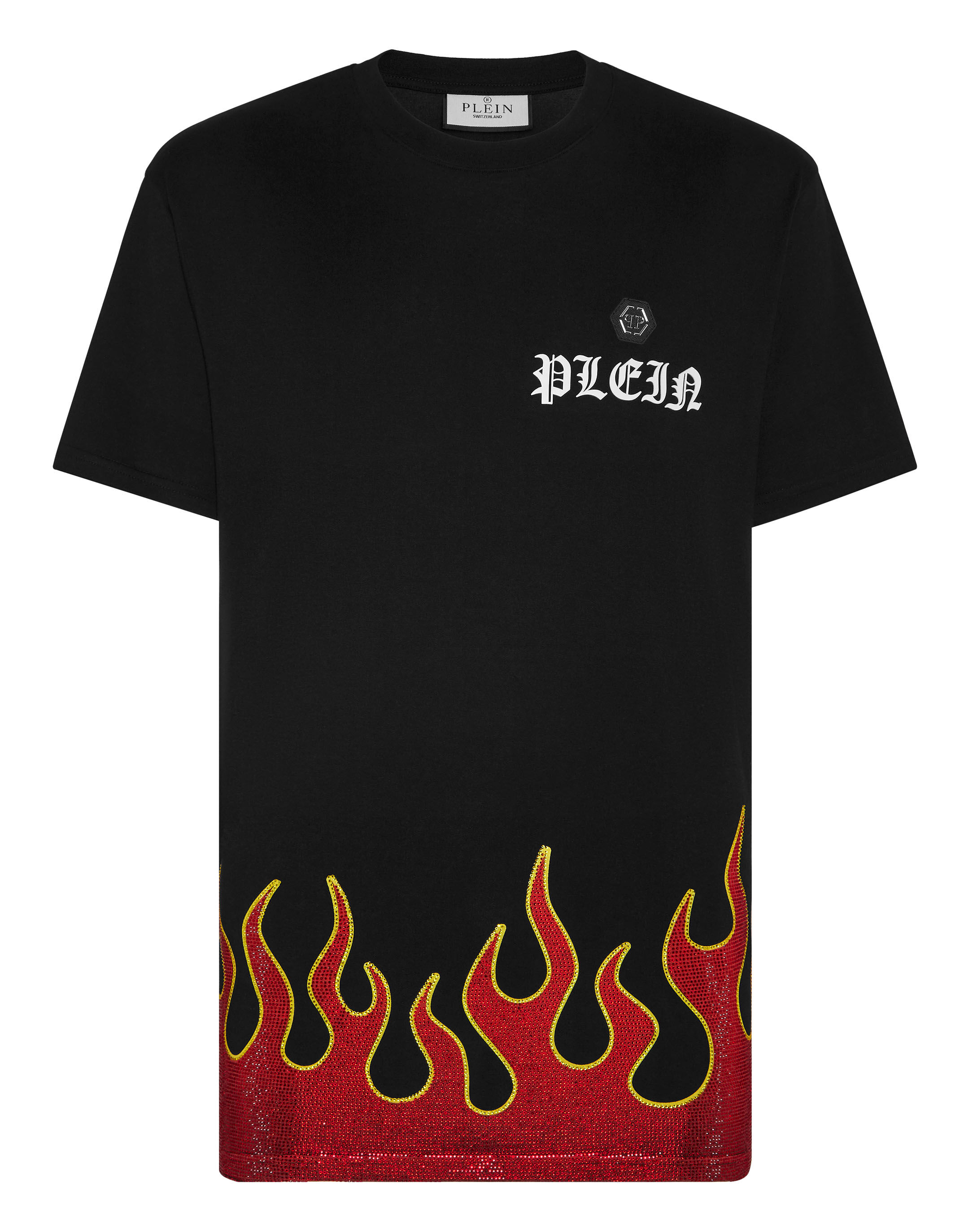 PHILIPP PLEIN スマイルフリントクルネックTシャツ 【関税込】 T-shirt Round Neck SS Flame | Philipp Plein Outlet