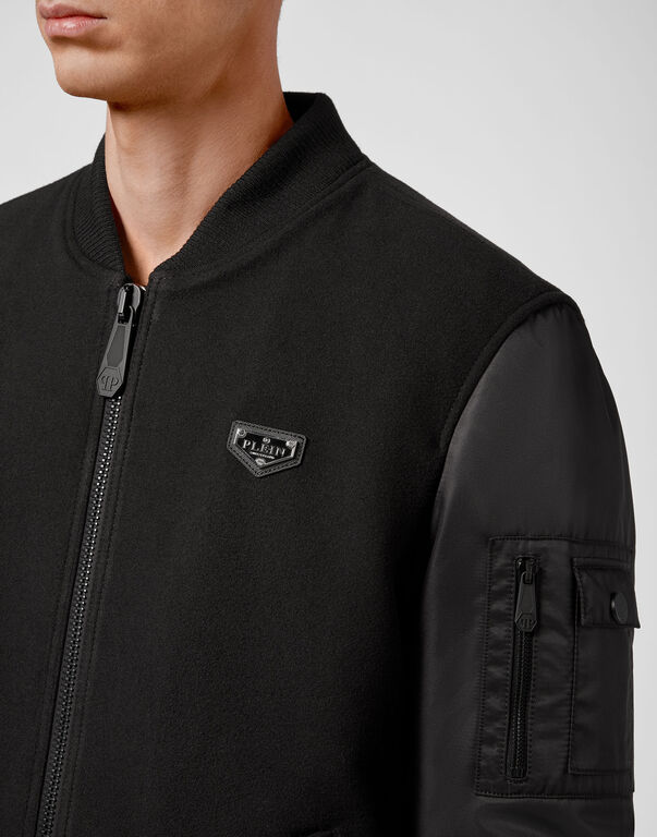 Bomber with nylon sleeves Skull