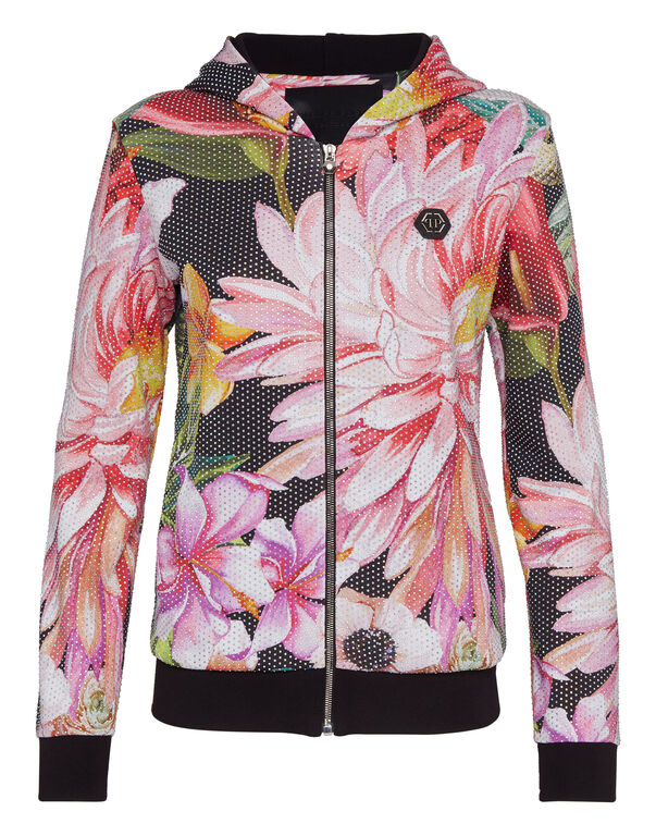 Hoodie Sweatjacket Flowers