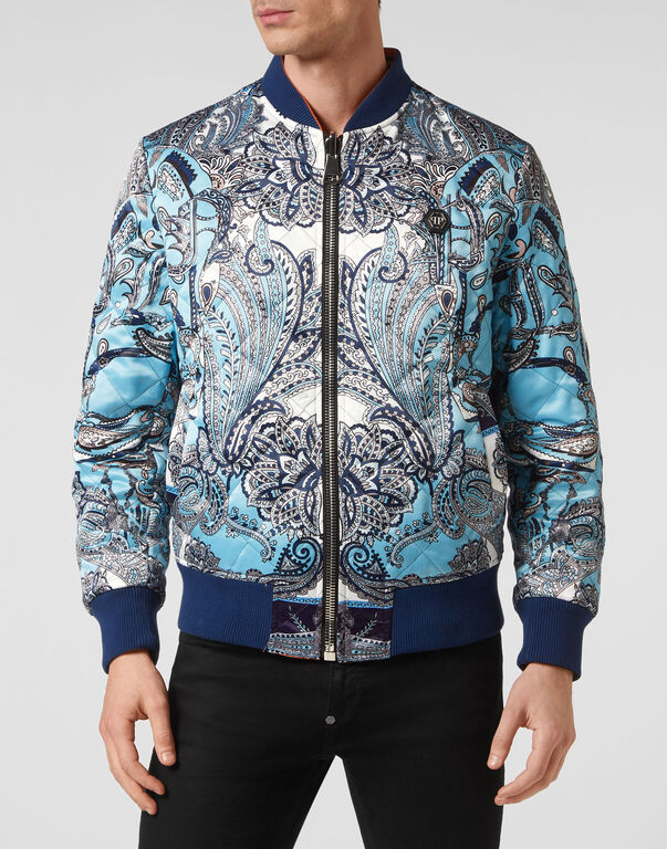 Silk Satin Bomber Paisley Foulard Silk Satin Bomber Paisley Foulard