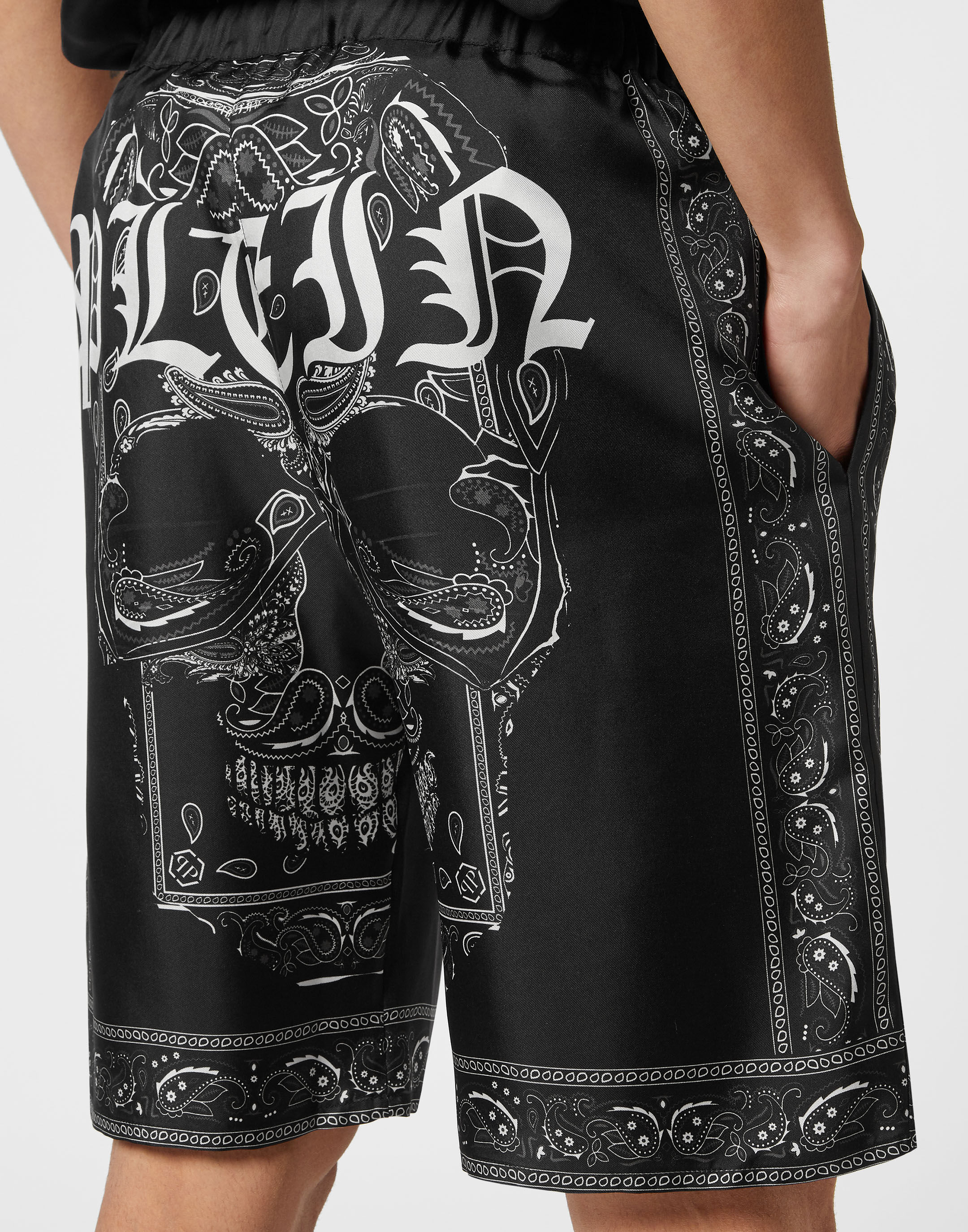 Silk Shorts Paisley Bandana Philipp Plein Outlet