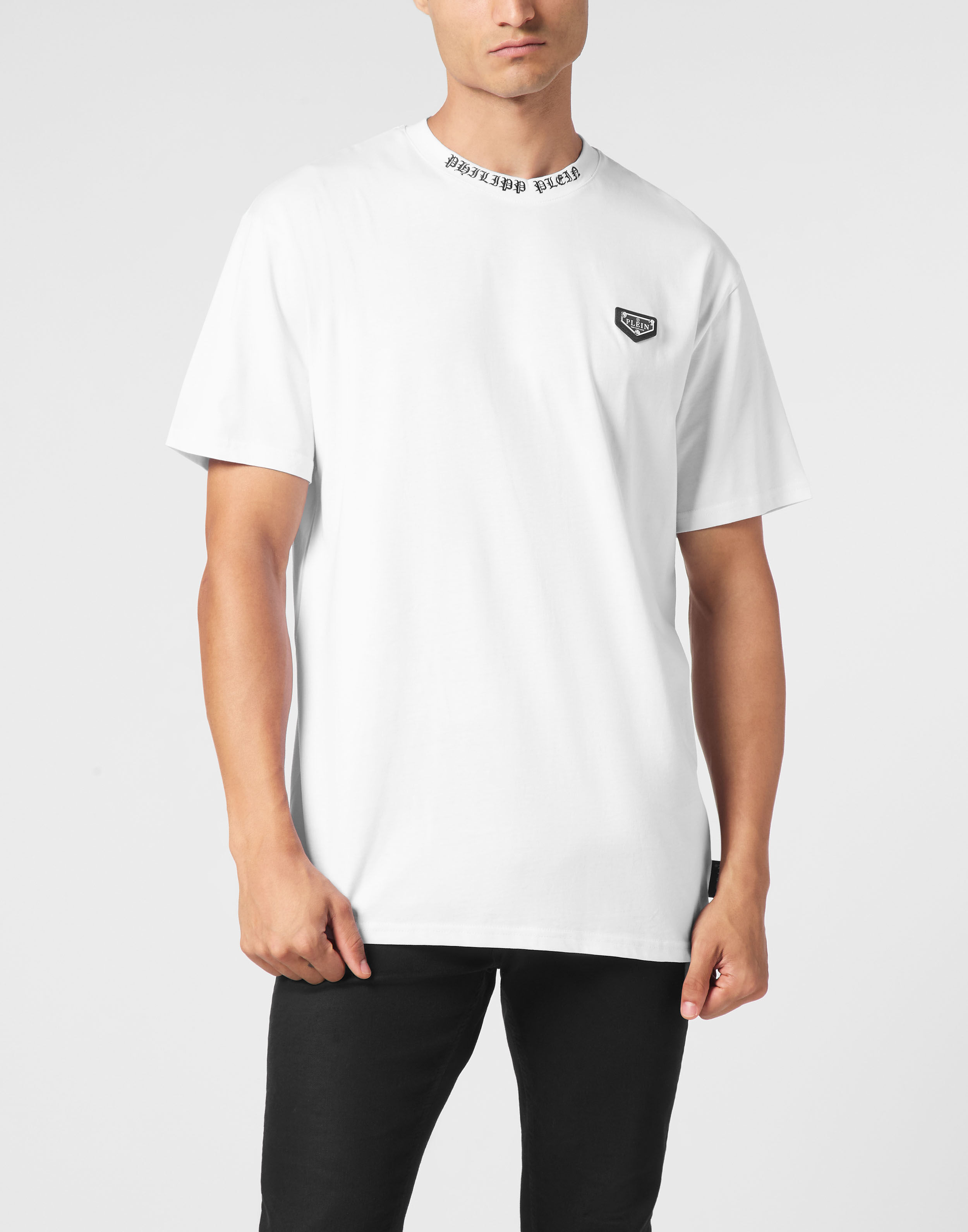 Tシャツ・カットソー PHILIPP PLEIN Men T Shirts MTK8106 PJY002N 01 White T-shirt Round Neck SS Philipp Plein TM | Philipp Plein Outlet