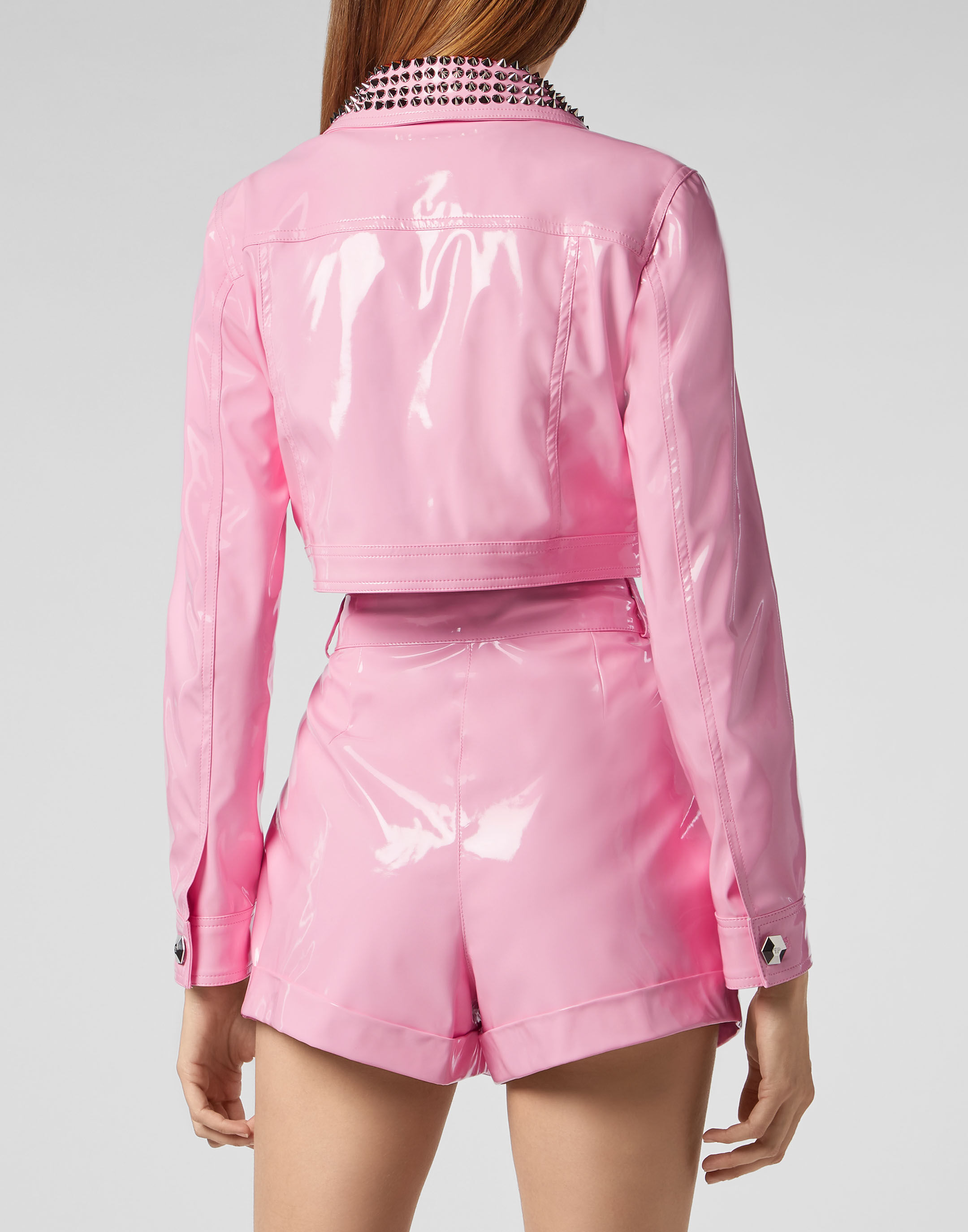 Pink shop pvc jacket