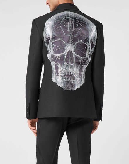 Wool Printed Blazer Skull
