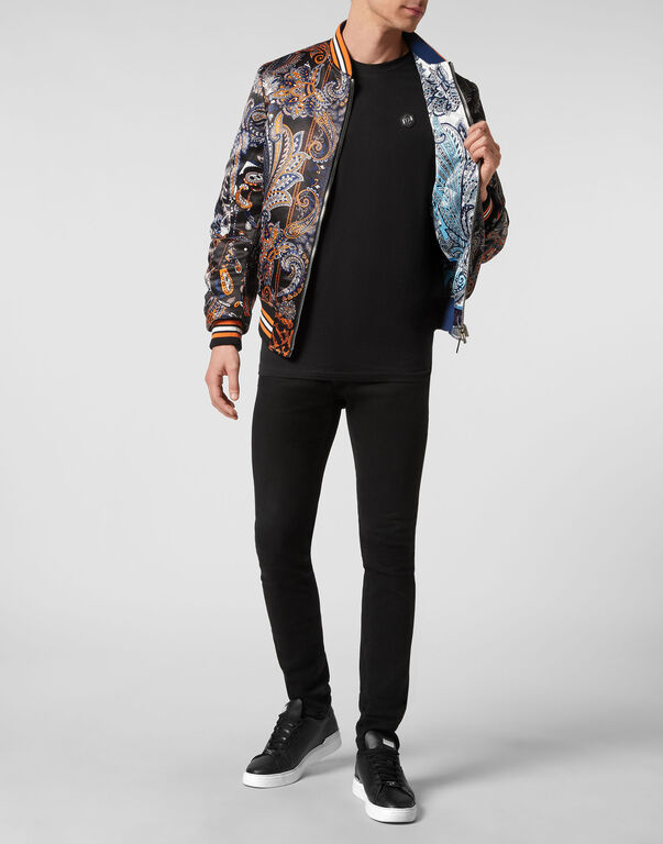 Silk Satin Bomber Paisley Foulard Silk Satin Bomber Paisley Foulard