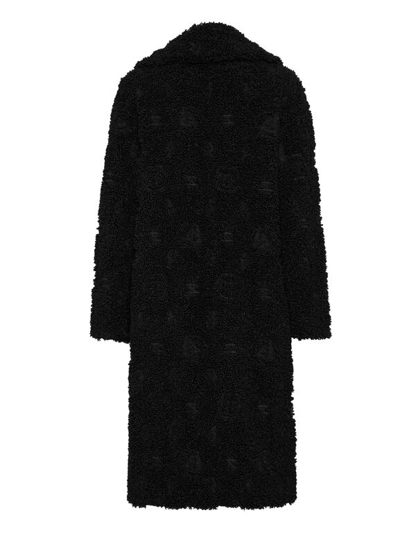 Eco Fur Coat Embroidery Monogram