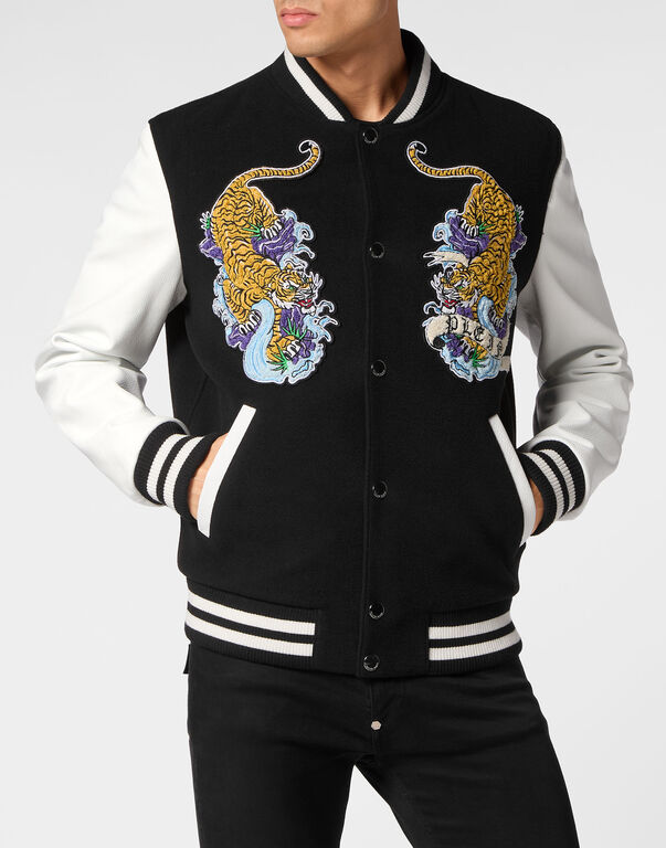 College Bomber with Woolen cloth base Tattoo