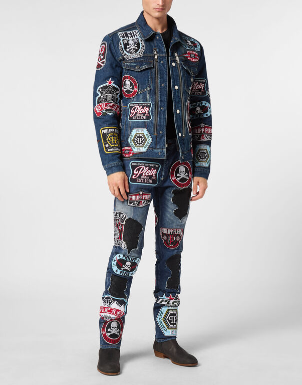 Zipped Denim Jacket Patches