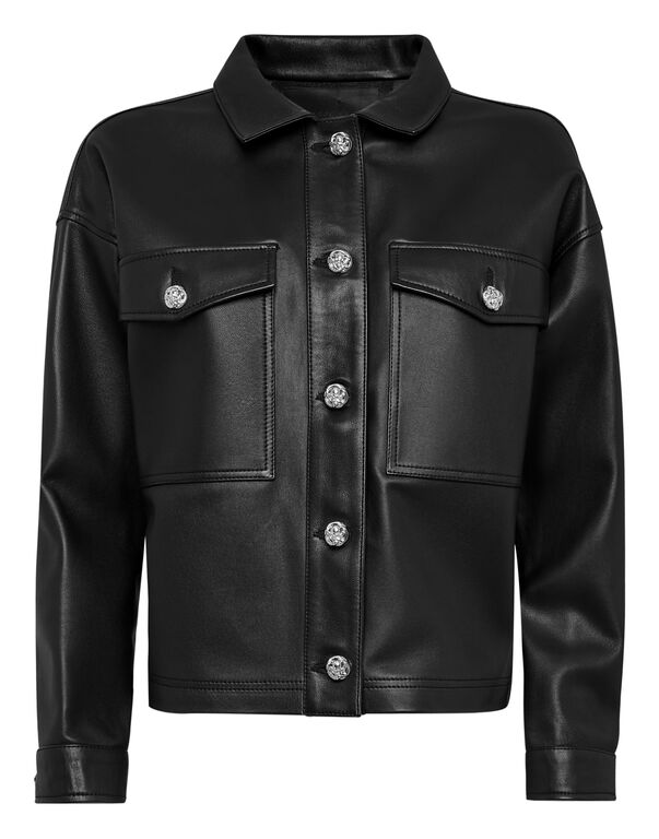 Soft Leather Shirt Crop