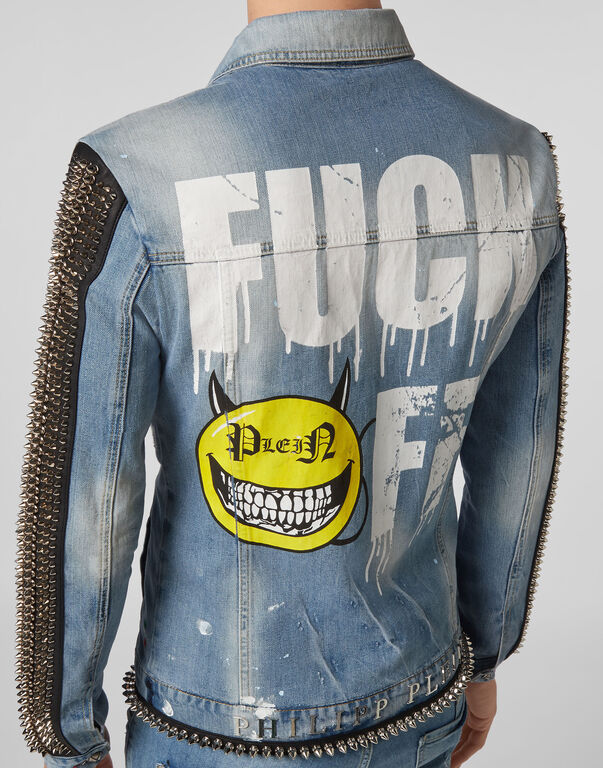 Denim Jacket Evil Smile