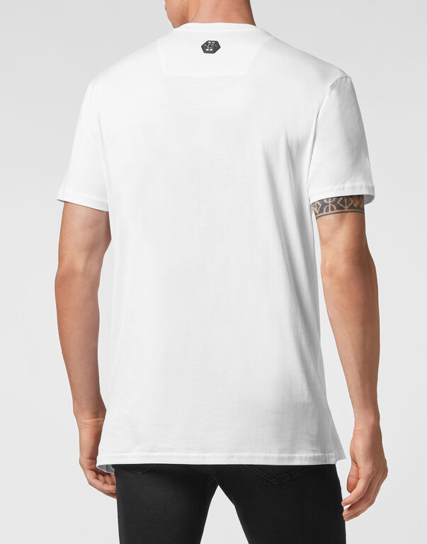 T-shirt Round Neck SS Skull and Plein with Crystals