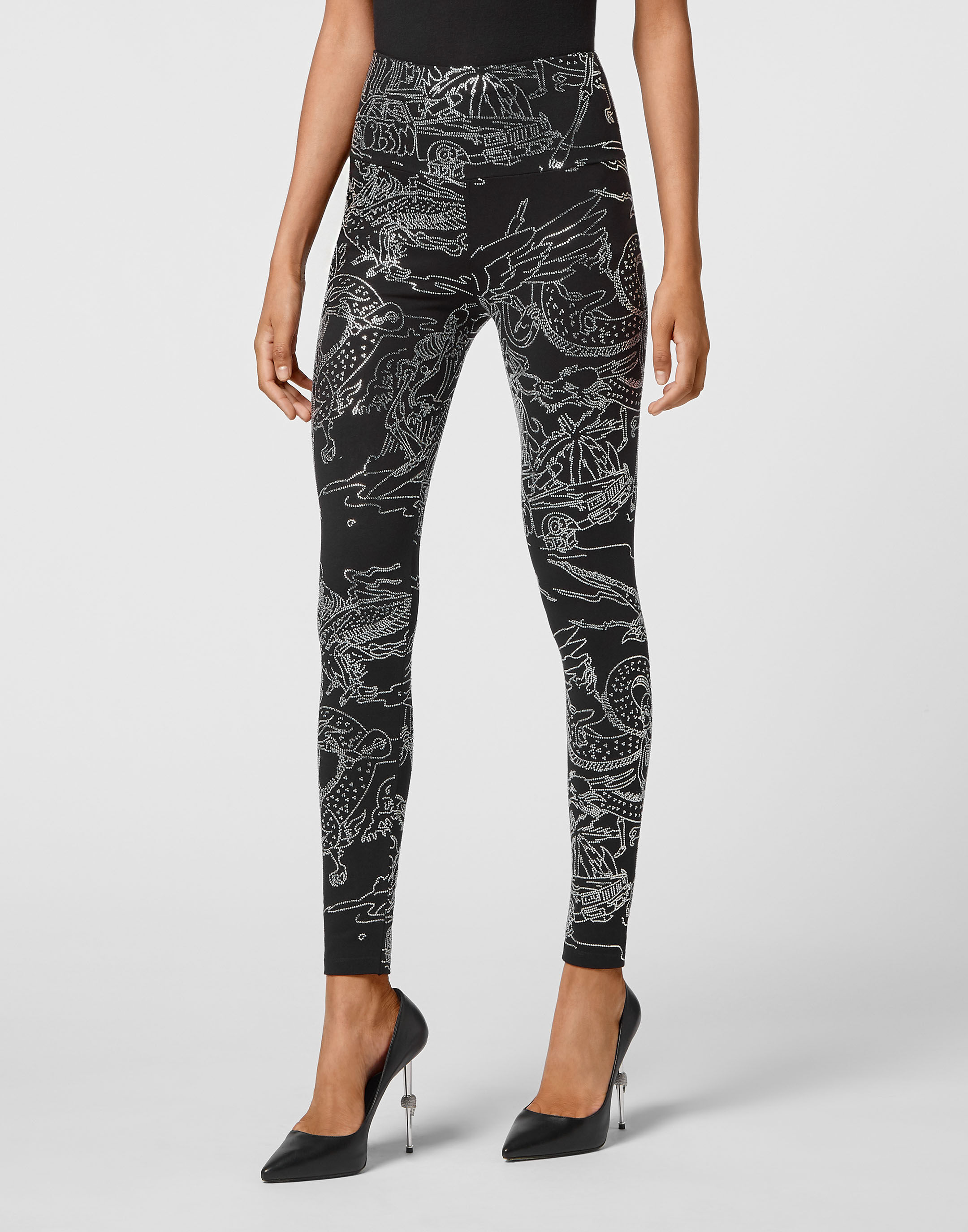 Jogging Leggings Stones Skeleton tattoo Philipp Plein Outlet