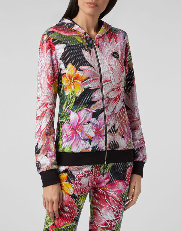 Hoodie Sweatjacket Flowers