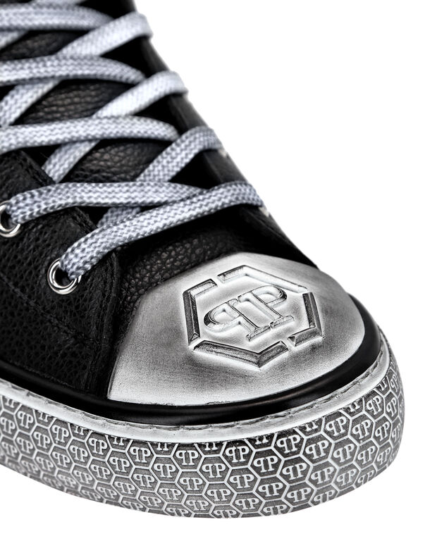 Leather Hi-Top Sneakers Crystal Megastar