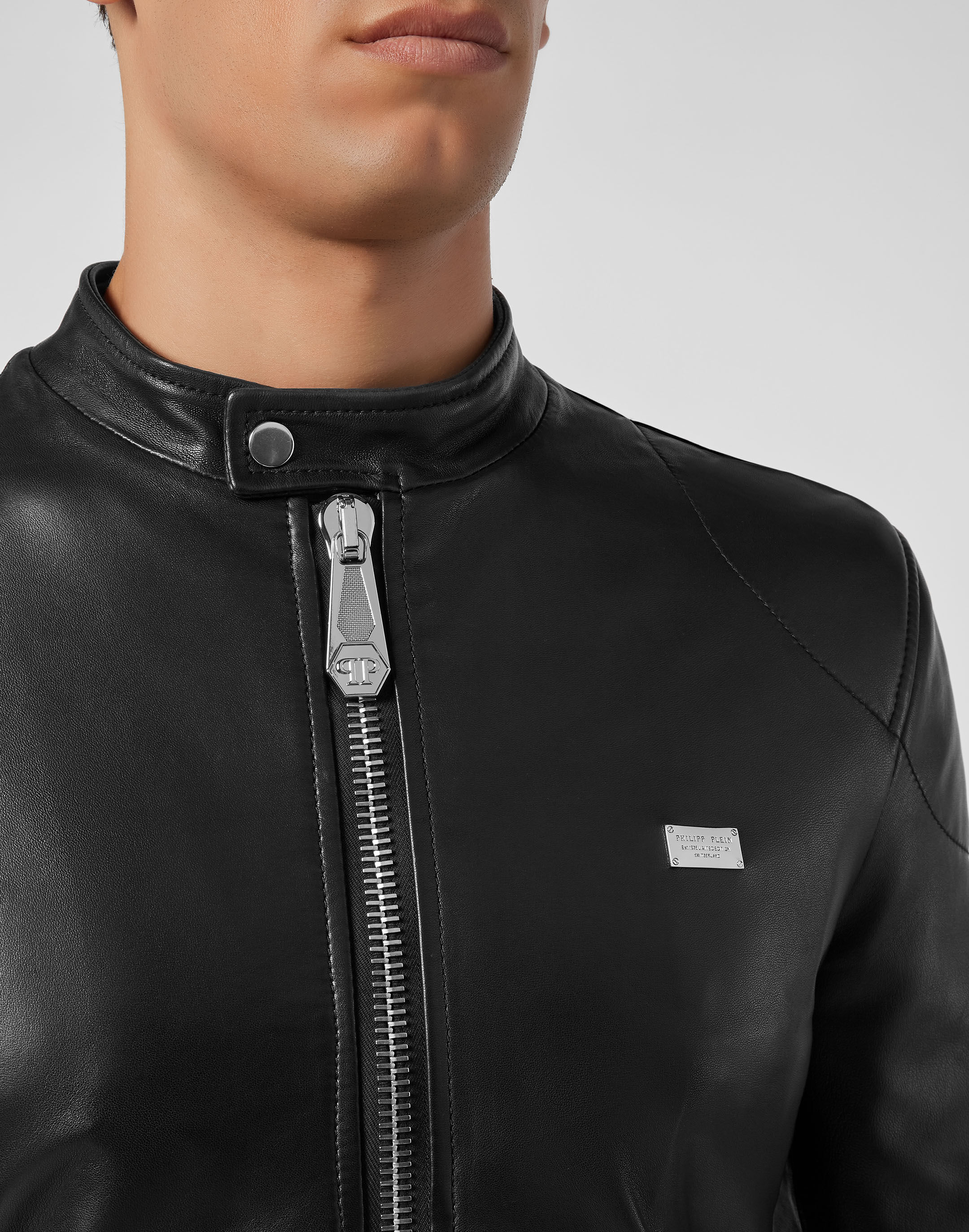 Philipp plein deals leather jacket mens