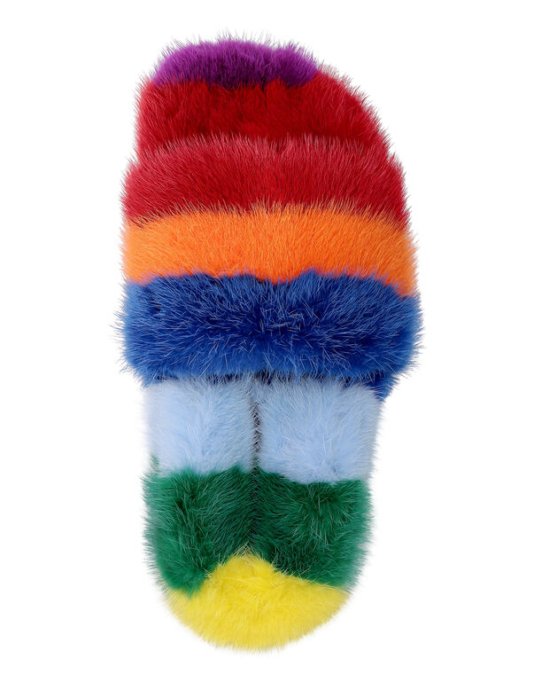 Colorful Fur Slipper  Luxury