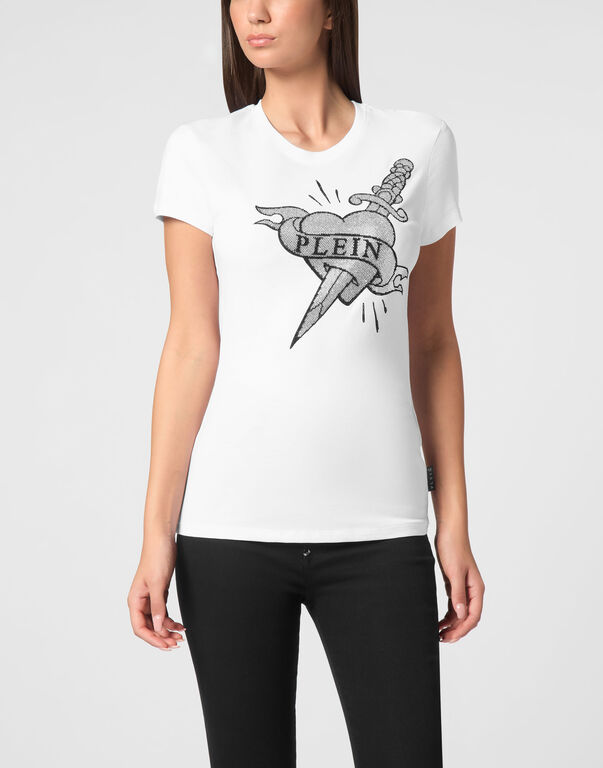 T-Shirt Sexy Pure Round Neck SS Strass Love Plein