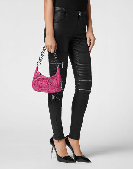 Leather Shoulder Bag Crystal