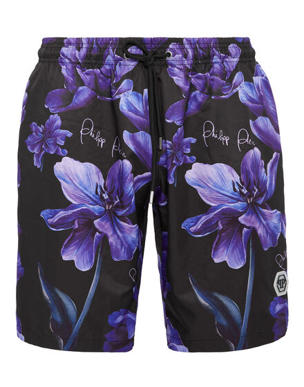 Long Swim-Trunks Flowers