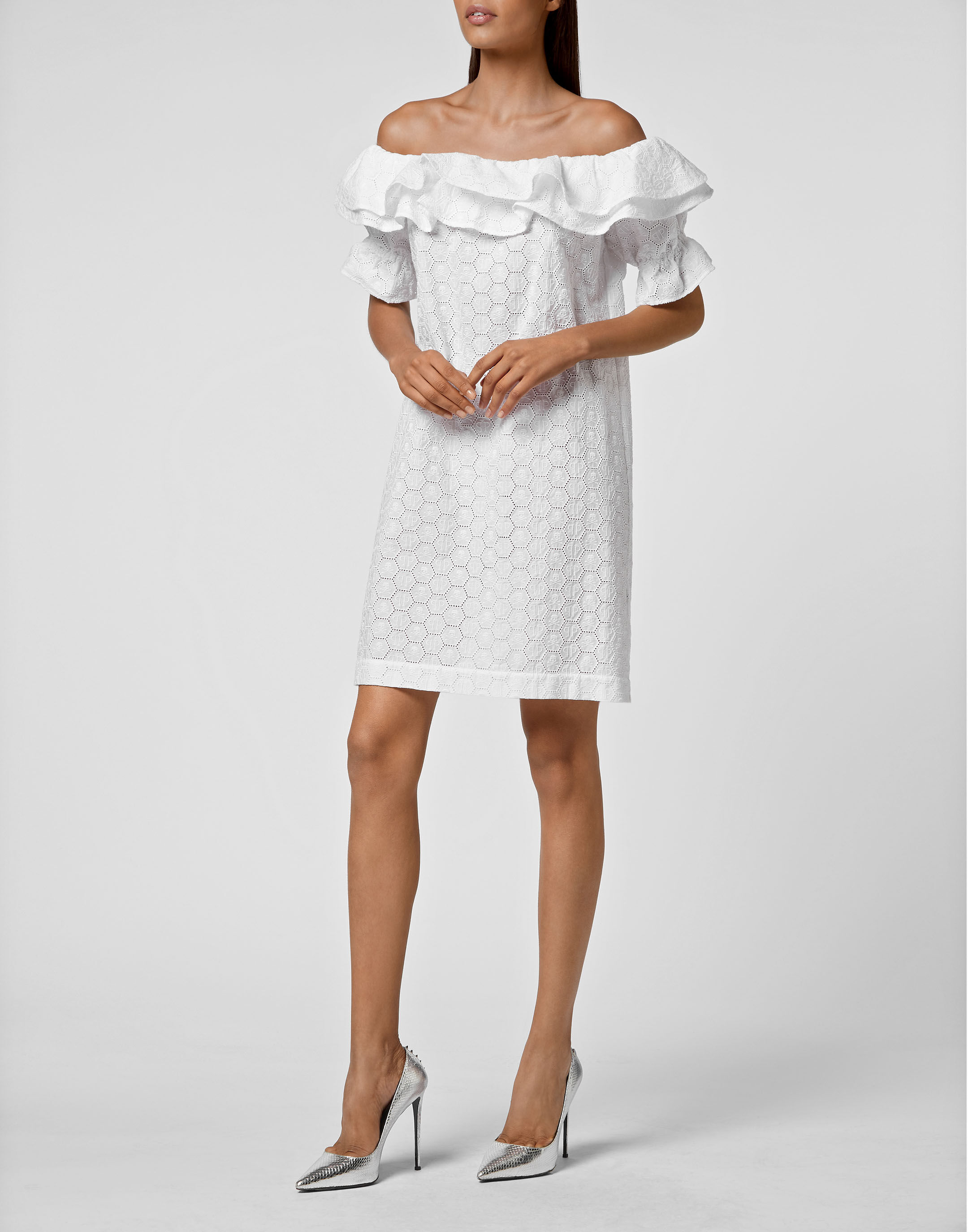 Sangallo Short Dress Lace Philipp Plein Outlet