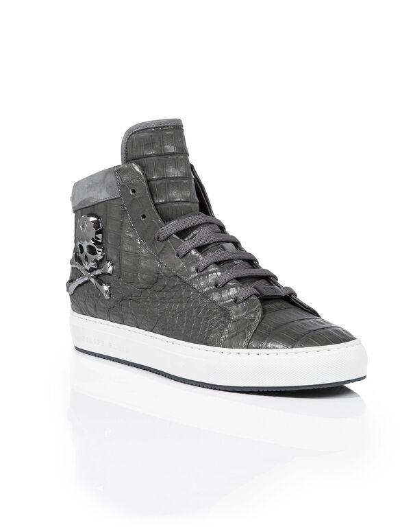 Crocodile Hi-Top Sneakers Skull