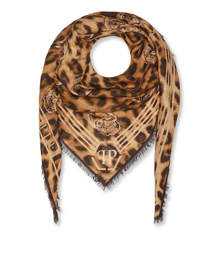 Shawl All over Skull Leopard