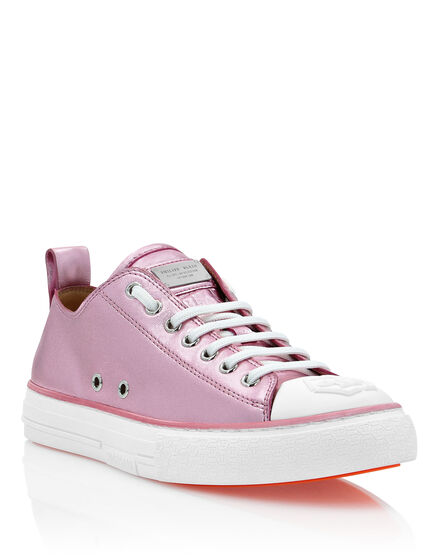 Laminated Leather Lo-Top Sneakers Megastar