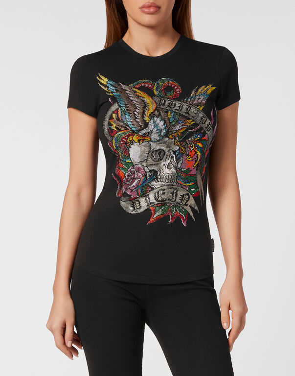 T-shirt Roundneck SS with Crystals Tattoo