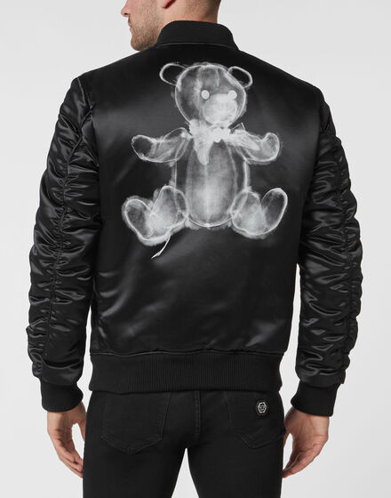Satin Bomber Teddy Bear