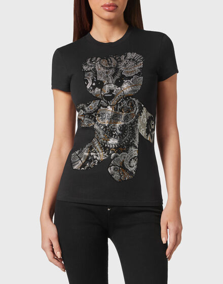 T-shirt Round Neck Sexy Pure Fit Paisley Teddy Bear