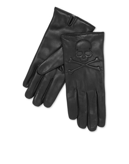Leather Mid-Gloves Skull&Bones