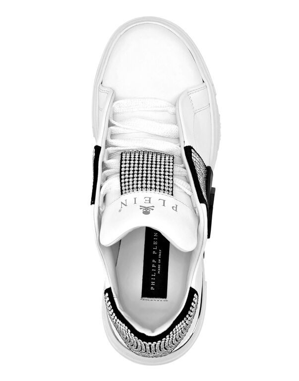 LO-TOP SNEAKERS PHANTOM KICK$ LEATHER HEXAGON WITH Crystals